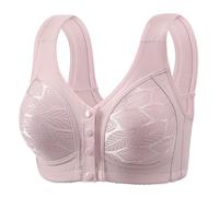 High Lace Color Skin Front Buckle Large Size Thin Without Ring Gathered Tank Top Bra Fixed Cup Comfortable Skin Friendly Underwear Set Veiled Islam, grey, 16