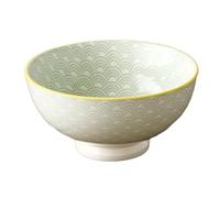 High Leg Minimalist Ceramic Tableware, Creative Rice Porridge Bowl, Ramen Bowl 6.0 High Legs, Green Wave