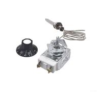 High limit thermostat switch 3/8 and 1/4 NPT compatible with For Robertshaw fryer models, copper probe for precise temperature control in commercial cooking equipment (B)