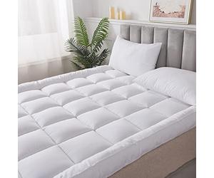 HIGH LIVING Microfibre Mattress Topper 4 Inch/10cm Heavy Fill Single Double King Super King Box Stitched and Elasticated Corner Straps (Single)