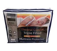 HIGH LIVING Quilted Mattress Protector, Triple Filled Mattress Topper Hypoallergenic Extra Deep Fitted Cover 40 cm (King)
