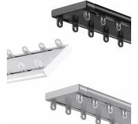 High Load Aluminum Alloy Double Track Curtain Rail with Silent Pulley Perfect for Heavy Blackout Curtains 3.4m White Durable & Smooth Operation