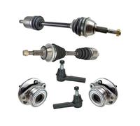 High Load Bearing, Front CV Axle Shafts Wheel Hub Assemblies Outer Tie Rod Ends Set of 6 Ball Bearing Type Sealed-Greasable or Sealed