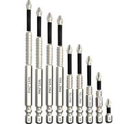 High Magnetic Screwdriver Drill Bit Set, 6PCS Anti-Slip Impact Bits, 1/4" Hex Shank Magnetize Screw Bits for Precision Drilling and Fastening, Includes 25mm to 150mm Sizes