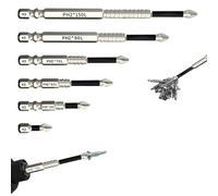 High Magnetic Screwdriver Drill Bit Set - 6PCS PH2 Cross Head Bits for Power Tools, Anti-Slip, Wear-Resistant Impact Driver Bits - Magnetic Bit Holder for DIY Projects, Construction & Repair Work