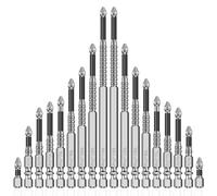 High Magnetic Screwdriver Drill Bit Set Magnetize Screw Bits Anti-Slip Impact Bits for Precision Drilling and Fastening 25-150mm (18 Pcs)