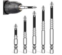 High Magnetic Screwdriver Drill Bit Set, PH2 Impact Driver Bits with Anti-Slip Design, 5PCS Magnetic Screw Bits for Drill 50L 65L 70L 90L 150L for DIY