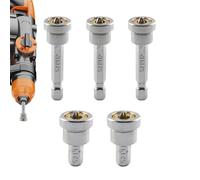 High Magnetic Screwdriver Drill Bit Set,Shock Drivers Bits Set of 5 - Multi-Functional Precision Positioning Drills for Furniture Metalworking Woodworking Plumbing Roofing