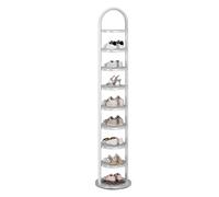 High Metal Shoe Rack with 9 Levels - Vertical Space-Saving Shoe Tower Cabinet Open Design 27 x 22 x 148 cm (White) - nize Your Footwear Efficiently!