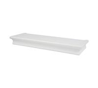 HIGH & MIGHTY 515604 Decorative 18" Floating Shelf Holds up to 15lbs, Easy Tool-Free Dry Wall Installation, Beveled, White