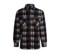 High Mount Unisex/Men's Fleece Baxter Sherpa Fur Lined Lumberjack Check Collared Shirt (Black, L)