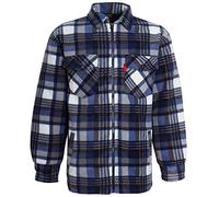 High Mount Unisex/Men's Fleece Baxter Sherpa Fur Lined Lumberjack Check Collared Shirt (Blue, L)