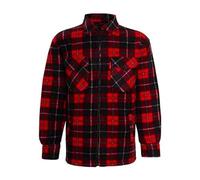 High Mount Unisex/Men's Fleece Baxter Sherpa Fur Lined Lumberjack Check Collared Shirt (Red, 5XL)