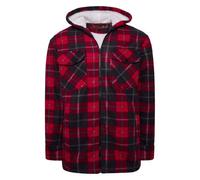 High Mount Unisex/Men's Fleece Naxter Sherpa Fur Lined Lumberjack Check Hoodie (Red, L)