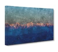 High Mountain Peaks Of The Alps Canvas Print | Gallery Wrapped 30mm Frame Wall Art | 24x16 inches | Ready to Hang | Abstract Landscape Picture | Living Room Bedroom Lounge Office