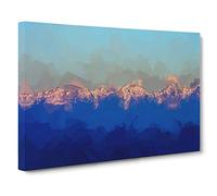 High Mountain Peaks of the Alps Canvas Print | Gallery Wrapped 30mm Frame Wall Art | 30x20 inches | Ready to Hang | Modern Landscape Picture | Living Room Bedroom Lounge Office