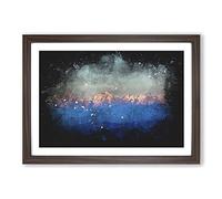 High Mountain Peaks of The Alps Paint Splash Framed Print | A2 Walnut Framed Wall Art | Ready to Hang | Modern Landscape Picture | Living Room Bedroom Lounge Office