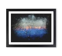 High Mountain Peaks Of The Alps Paint Splash Modern Art Framed Print | A4 Black Framed Wall Art | Ready to Hang | Modern Landscape Picture | Living Room Bedroom Lounge Office