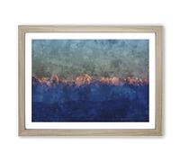 High Mountain Peaks Of The Alps Painting Modern Art Framed Print | A2 Oak Framed Wall Art | Ready to Hang | Modern Landscape Picture | Living Room Bedroom Lounge Office
