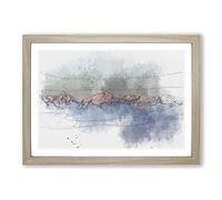 High Mountain Peaks of The Alps Sketch Framed Print | A2 Oak Framed Wall Art | Ready to Hang | Modern Landscape Picture | Living Room Bedroom Lounge Office