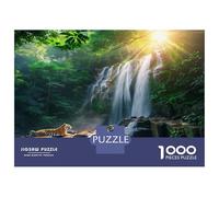 High Mountain Waterfall Family Puzzles 1000 Pieces with High Definition Print Centenary Jigsaws Multi-tier Rainforest Falls for A Sustainable Hobby As Wall Art Puzzle 70x50cm/1000pcs
