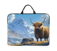 High Mountains And White Clouds Wear Down Oxen Notebook Carrying Case With Handle Laptop 14 Inch Computer Sleeve For Women Men Padded Cover Laptop Bag