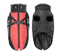 High-Neck Fleece-Lined Warm Waterproof Large Dogs Jacket With Zipper Harness For Greyhounds Labradors German Shepherds,A,4XL