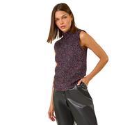 High Neck Fluffy Tinsel Knit Top Roman Multi 12