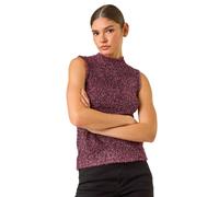 High Neck Fluffy Tinsel Knit Top Roman Pink 16
