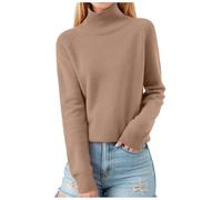 High Neck Sweater for Women, Women Jumper Winter Batwing Long Sleeve Knitwear Long Oversized Tops Ribbed Jumper Split Hem Tops Loose Chunky Knit Jumper Jumper T-Shirt Tee Top