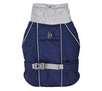 High-Neck Warm Cold-Proof Snow Dog Jacket Outdoor Waterproof Reflective Adjustable Pet Coat For Labradors Bulldogs Pugs,Navy Blue,S