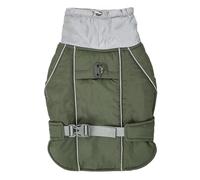 High-Neck Warm Cold-Proof Snow Dog Jacket Outdoor Waterproof Reflective Adjustable Pet Coat For Labradors Bulldogs Pugs,Green,L