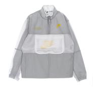 High Neck Windbreaker Jacket with Half Zip, male, Nike, Light Jackets, Gray, XL, Jackets XL