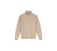 High-neck zip pull in knit Olaf Hussein Beige S
