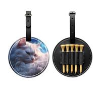 High-octane pet cat Black Printed golf tee storage bag - portable design, easy to organize tee, Black, One Size