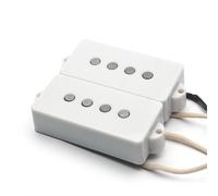 High Output Alnico 5 Bass Guitar Pickup Set for 4-String for PRECISION, 11.5K Resistance, 28.5mm Pole Spacing, Compatible with Standard Bass Guitars - Black/White/Yellow