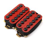 High Output Ceramic Humbucker Pickups - Invader Style Neck & Bridge Pickups for Electric Guitar, Metal/Rock Upgrade with Powerful Crunch & Sustain (Red)