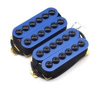 High Output Ceramic Humbucker Pickups - Invader Style Neck & Bridge Pickups for Electric Guitar, Metal/Rock Upgrade with Powerful Crunch & Sustain (Blue)