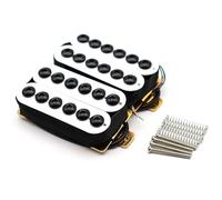 High Output Ceramic Humbucker Pickups - Invader Style Neck & Bridge Pickups for Electric Guitar, Metal/Rock Upgrade with Powerful Crunch & Sustain (White)