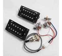 High Output Humbucker Pickups Set for Gibson LP SG Guitar Warm 7.5K Neck + Punchy 15K Bridge Ceramic Magnet,Compatible Upgrade for Electric Guitar 1V1T Wiring (Black BK 1V1T Wiring Harness kit)