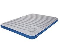 High Peak Unisex Cross Beam Double Extra Long Air Bed with Integrated Foot Pump and Non-Slip Function, Breathable, Robust, Soft Top for Indoor and Outdoor Use, Light Grey/Blue, XXL
