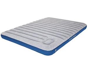 High Peak Unisex Cross Beam Double Extra Long Air Bed with Integrated Foot Pump and Non-Slip Function, Breathable, Robust, Soft Top for Indoor and Outdoor Use, Light Grey/Blue, XXL