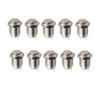 High Performance 10pcs Waterproof Metal Push Buttons for Outdoor Use 12mm Diameter