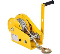 High-Performance 1200 lbs Two-Way Ratchet Hand Winch with Manual Crank Portable Multifunctional Tool for Boat Trailers and Home Use (20m Cable)