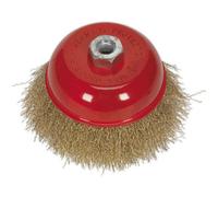125mm Brassed Steel Cup Wire Brush - M14 x 2mm Thread - Up to 6500 rpm