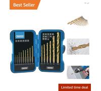 High-Performance 15 Piece Masonry Drill Kit | 135° Split Point, Titanium Coated
