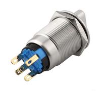 High Performance 19mm Rotary Push Button Switch 2 Positions 1NO 1NC Suitable for 12 24V Industrial Applications with IP66 Protection (white)