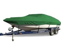 High-Performance 210D Waterproof Boat Cover for Ski Boats UV Protection Trailerable V-Hull Cover (Blue 17-19FT) - Sunproof Fabric All-Weather Protection