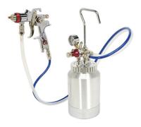 PROFESSIONAL HVLP Pressure Pot Spray Gun / Airbrush - 2L - Adjustable Flow & Fan
