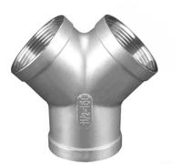 High Performance 304 Stainless Steel Y Tee Fitting Offering Tight Seal Through Precision Threading For Various Gas And Water Uses(Within 1.5 Inches)